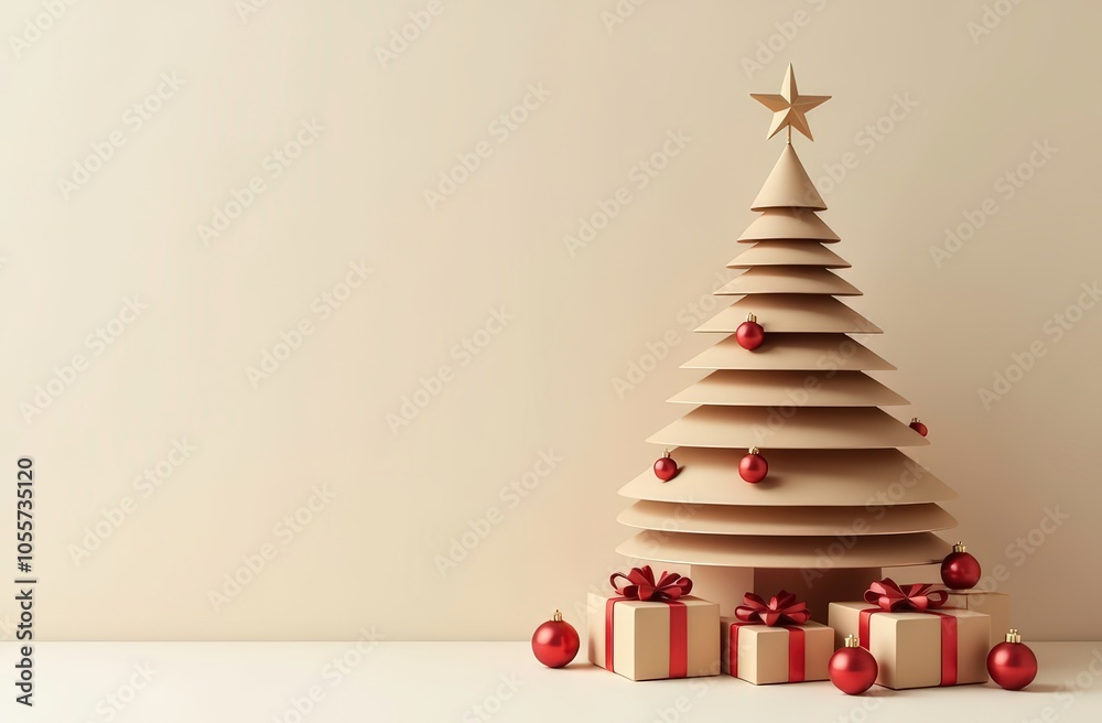 Handcrafted tree and gifts for cozy celebration Handcrafted tree and gifts for cozy celebration
