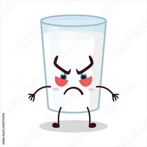 cute provoked expression of milk character