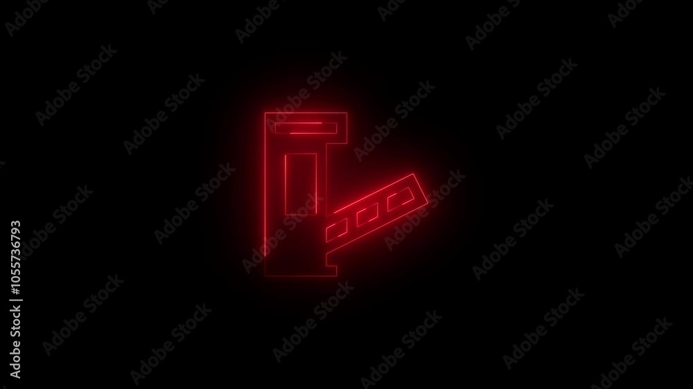 Neon toll solid icon glowing black background animation Neon toll solid icon glowing black background animation