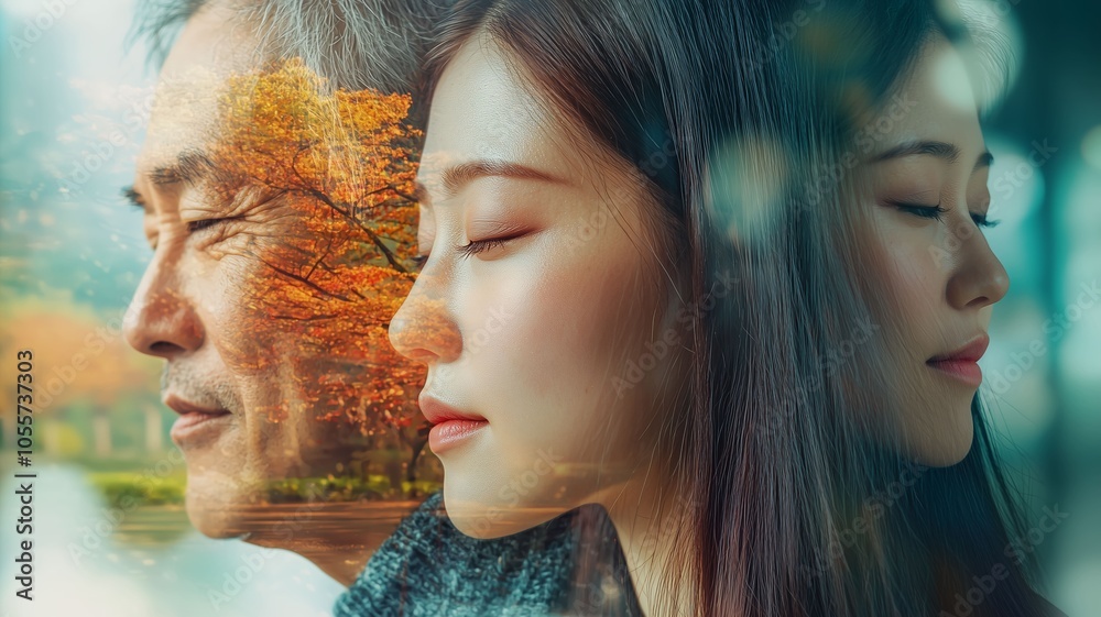 Obraz premium 人の思い出や記憶をイメージした画像
