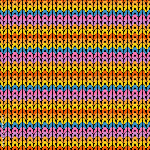 Knitted background pattern wallpaper knitting decorative print handmade textile knitting handiwork craft seamless vector illustration art decor design beautiful print 