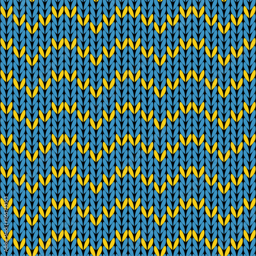 Knitted background pattern wallpaper knitting decorative print handmade textile knitting handiwork craft seamless vector illustration art decor design beautiful print 