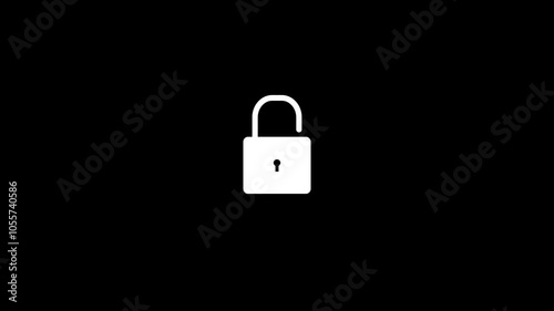 Security lock icon animation,lock and unlock stock line icon concept with Background.