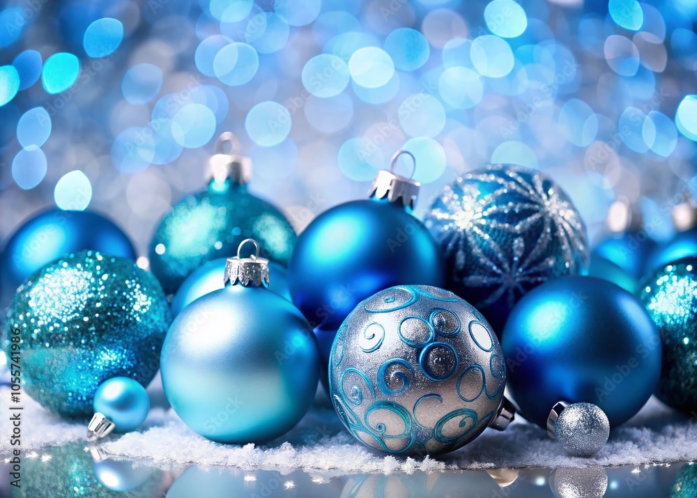 Blue Christmas Balls for Festive Tree Decorations - Elegant Holiday Elements Blue Christmas Balls for Festive Tree Decorations - Elegant Holiday Elements