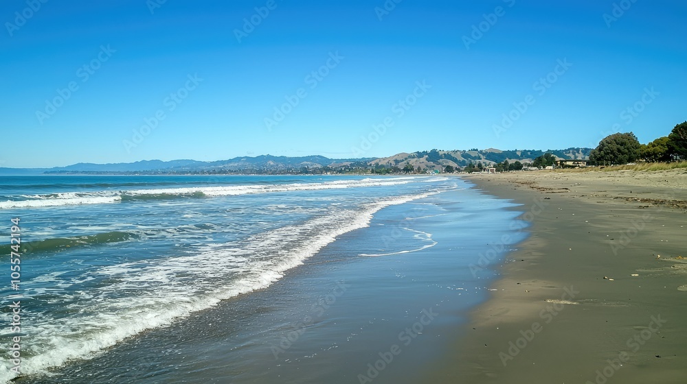 Serene Beach View on a Sunny Day Serene Beach View on a Sunny Day