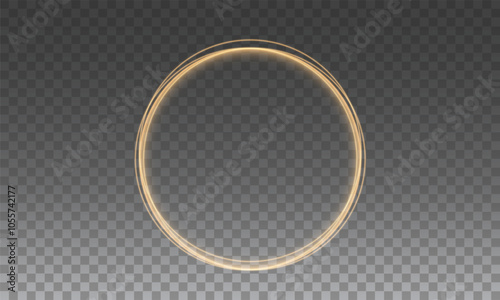 Light circle yellow swirl. Curved white line light effect. Darkening of the moon. Flash vector semicircle and spark light effect. Podium, gold radial platform.	