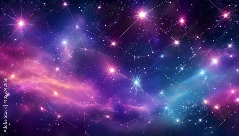 A galaxy-inspired background with vibrant star shapes A galaxy-inspired background with vibrant star shapes