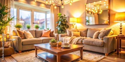 Blurred Living Room Photography for Cozy Home Decor Inspiration