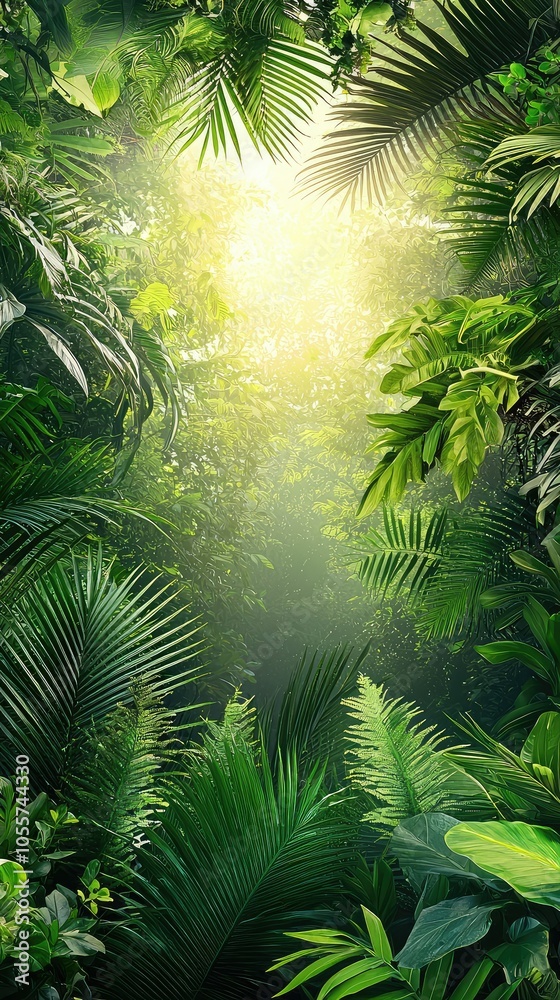 Obraz premium Lush Tranquility in Tropical Rainforest