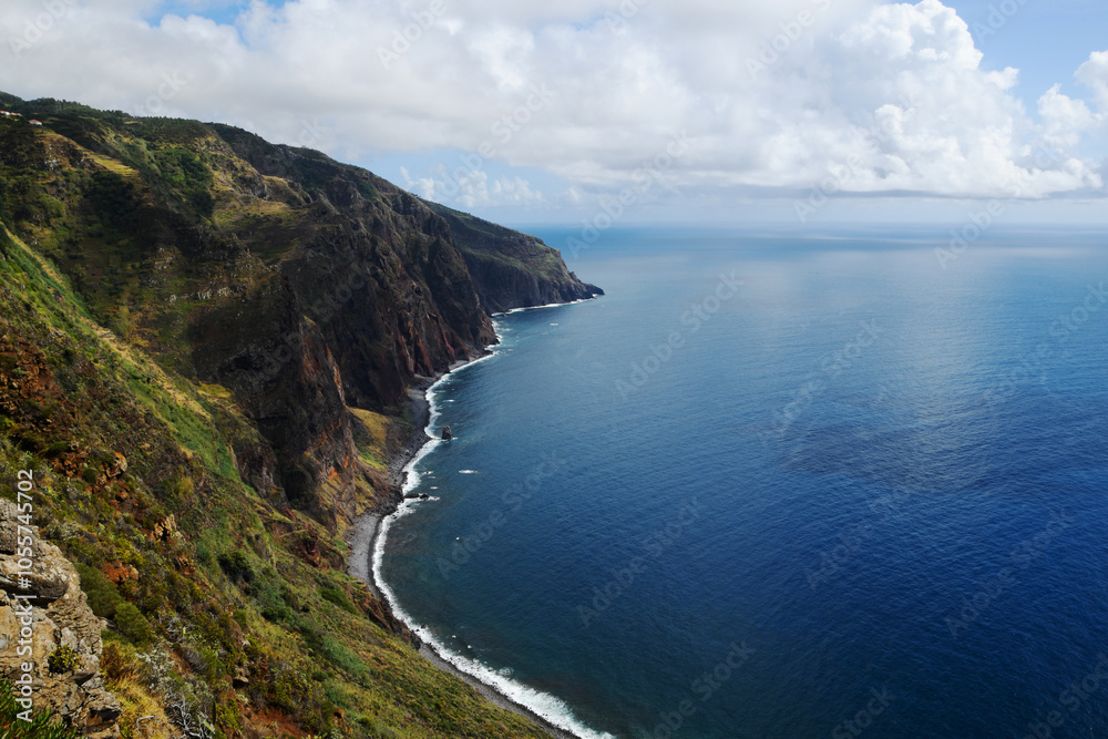 cliffs of the Ponta do Pargo Lighthouse Viewpoint; viewpoint is located at Ponta da Vigia, the westernmost cape of the island (Madeira, Portugal)