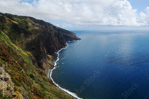 Obraz na płótnie cliffs of the Ponta do Pargo Lighthouse Viewpoint; viewpoint is located at Ponta da Vigia, the westernmost cape of the island (Madeira, Portugal) w salonie