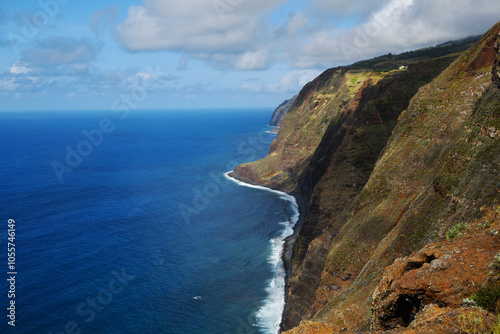 Obraz na płótnie cliffs of the Ponta do Pargo Lighthouse Viewpoint; viewpoint is located at Ponta da Vigia, the westernmost cape of the island (Madeira, Portugal) w salonie