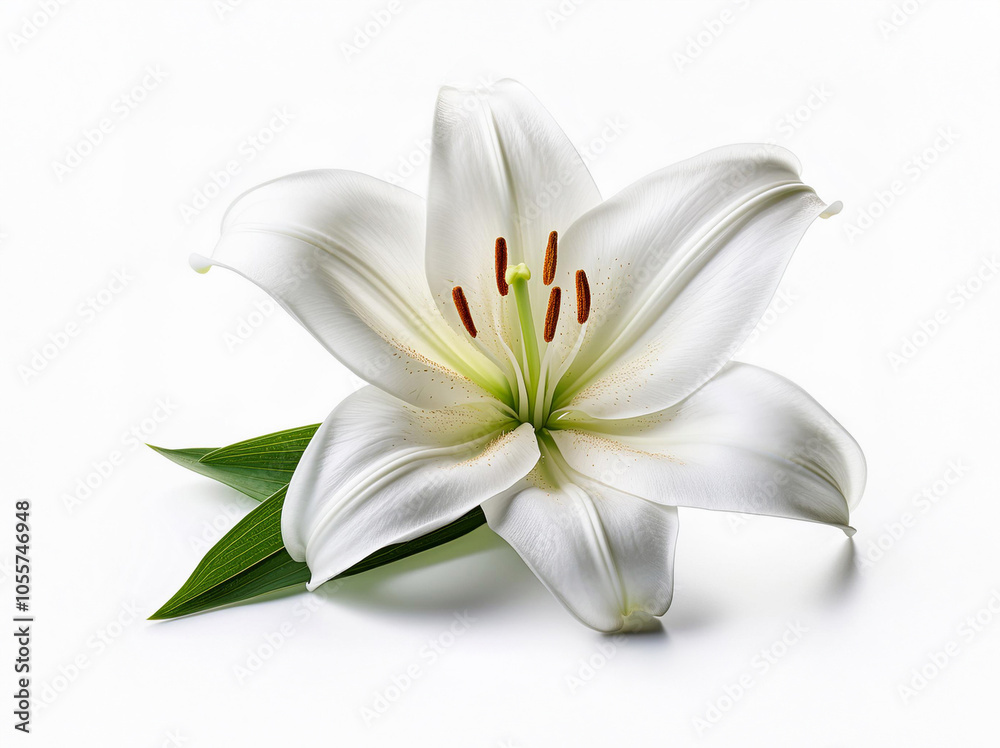 Fototapeta premium Lily isolated, lily on white background, Lily flower isolated, Lilyum Flower isolated on white background