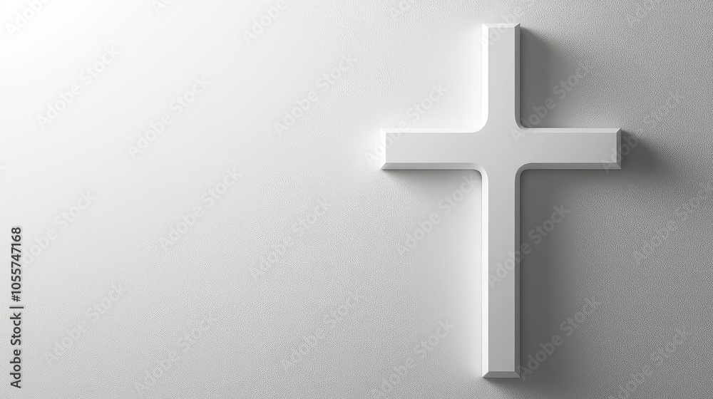 Modern Cross Design on Simple White Background Modern Cross Design on Simple White Background