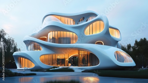 Futuristic building with an innovative design