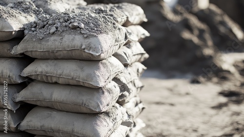 A stack of fly ash prepared for incorporation into cement photo