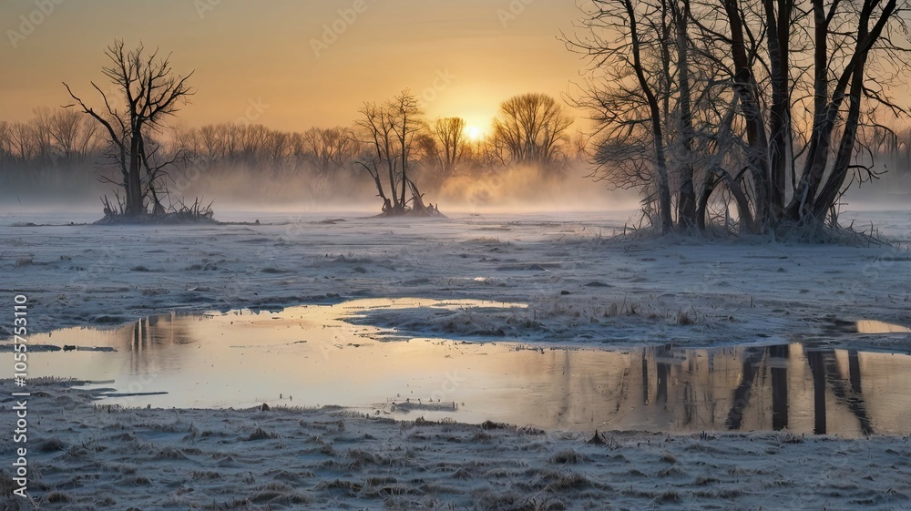 Winter dawn. Silence, snow, frost, and the beauty of nature. Winter dawn. Silence, snow, frost, and the beauty of nature.
