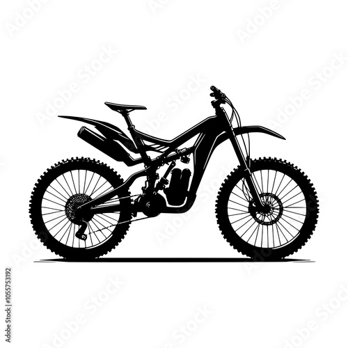 Silhouette of bicycle with white background 