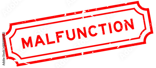 Grunge red malfunction word rubber seal stamp on white background