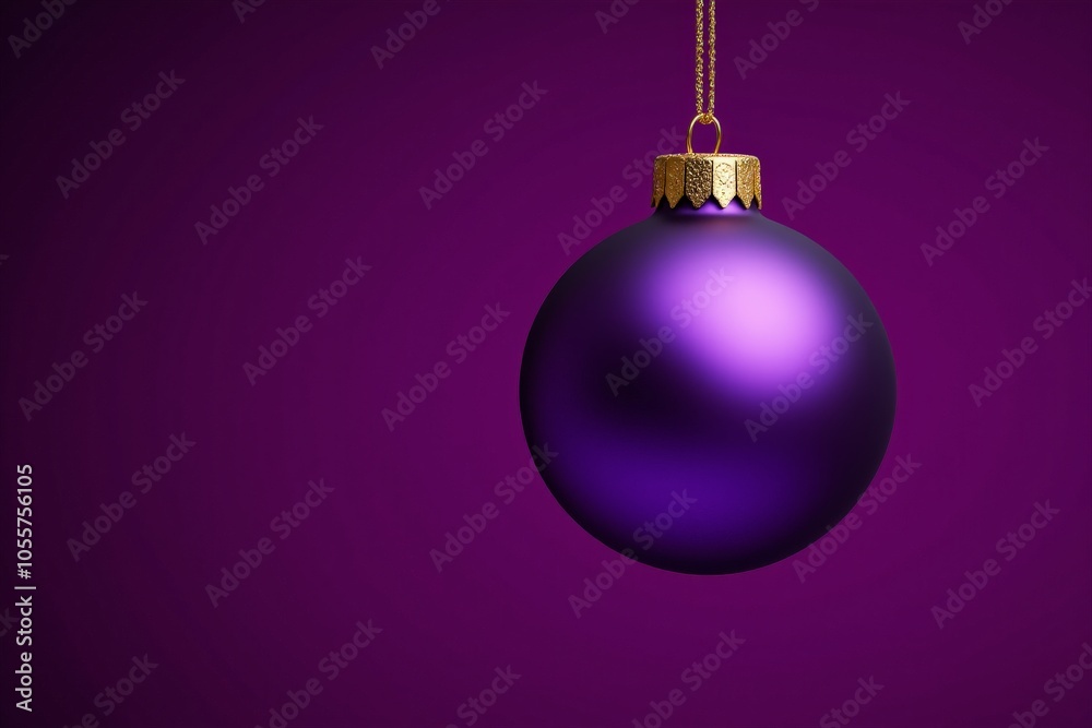 Elegant purple christmas ornament against a rich violet background for holiday design
