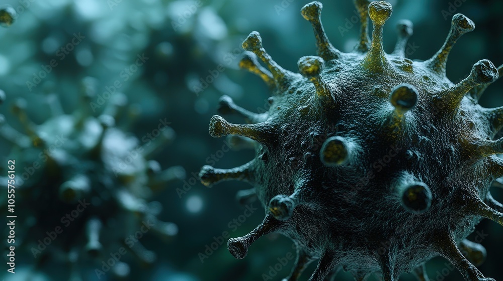 Fototapeta premium Detailed Illustration of Norovirus Structures