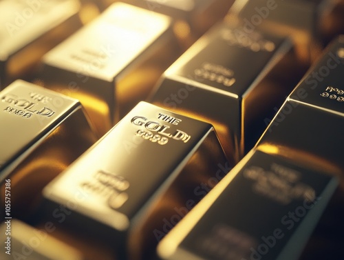 Golden Bars of Wealth and Luxury Shine Brightly