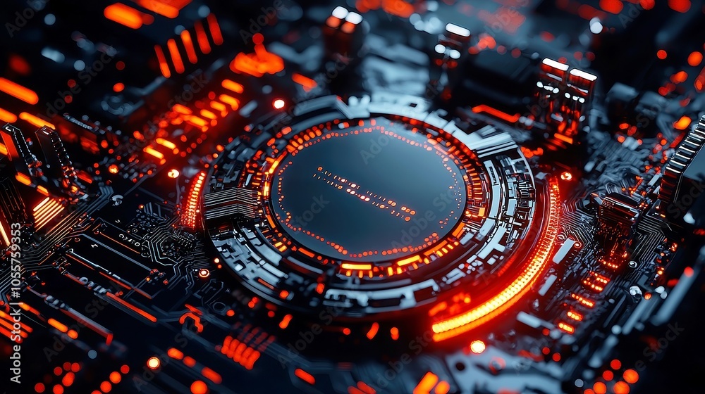 Artificial Intelligence and Blockchain Integration, a futuristic concept showcasing data encryption, biometrics, and cryptographic elements, with ample space for creative design. Artificial Intelligence and Blockchain Integration, a futuristic concept showcasing data encryption, biometrics, and cryptographic elements, with ample space for creative design.