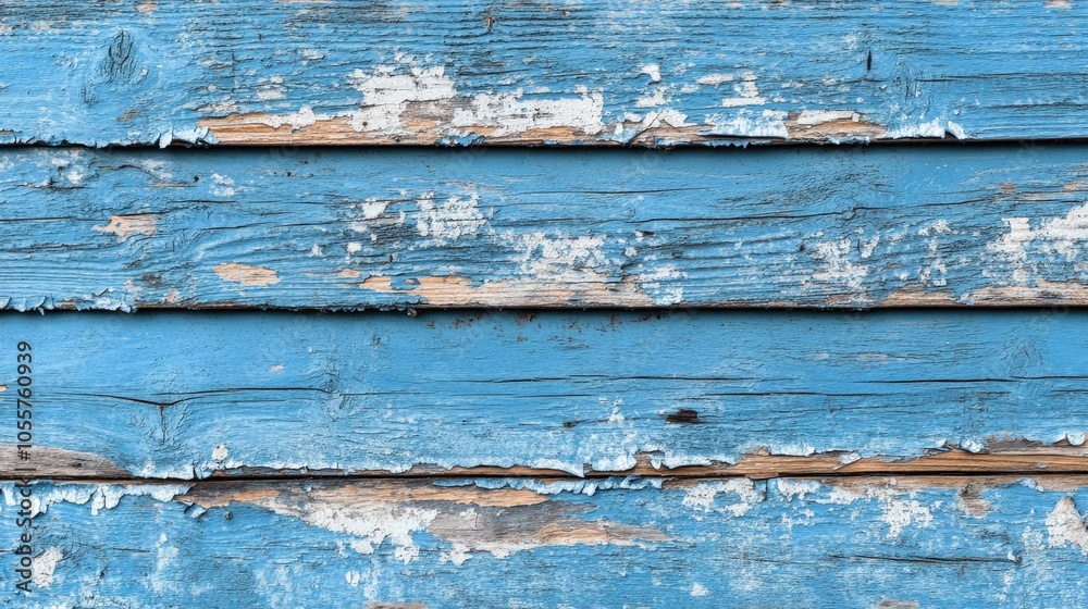 Weathered blue wooden planks featuring peeling paint embodying a rustic texture aesthetic Weathered blue wooden planks featuring peeling paint embodying a rustic texture aesthetic
