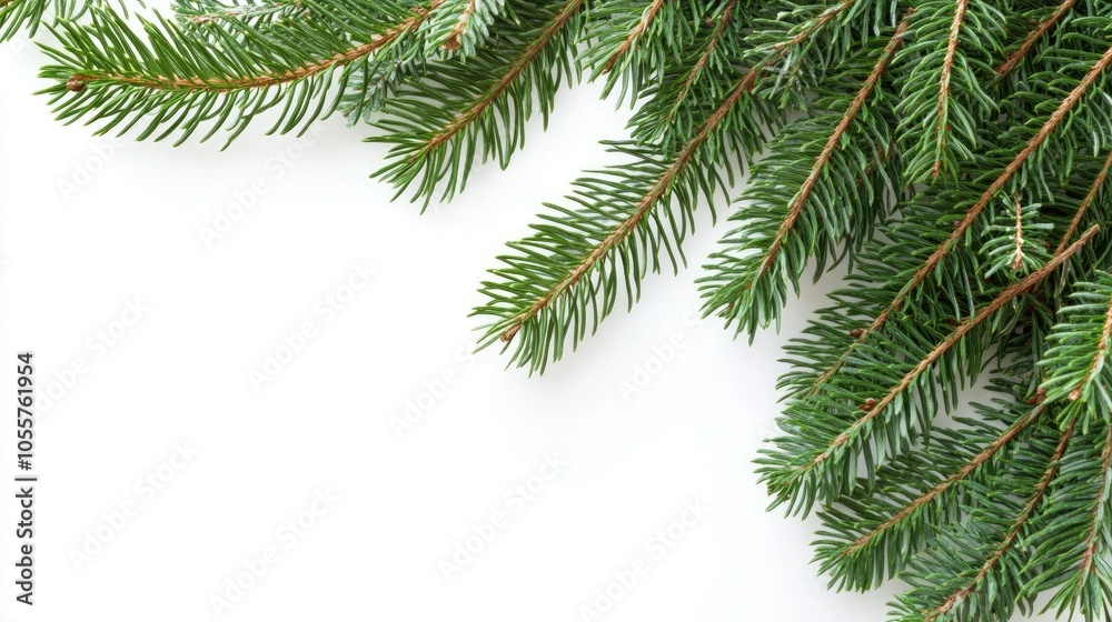 Christmas tree branches on a white background Christmas tree branches on a white background