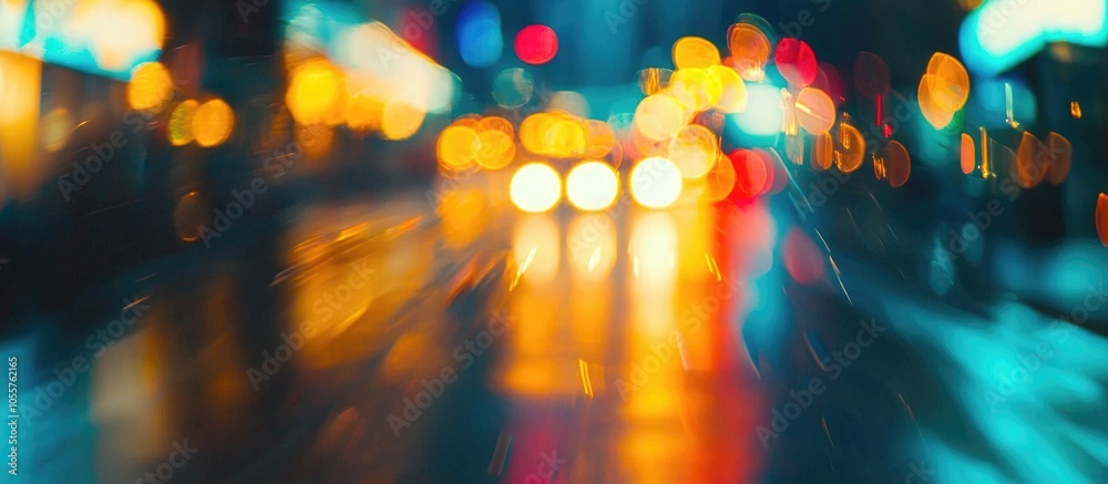 Abstract Blur Light For Background On Night Time Abstract Blur Light For Background On Night Time