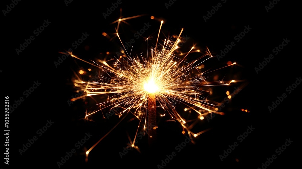 Brilliant Firework Explosion in the Nightsky Bursting with Golden Radiance and Sparkling Brilliant Firework Explosion in the Nightsky Bursting with Golden Radiance and Sparkling