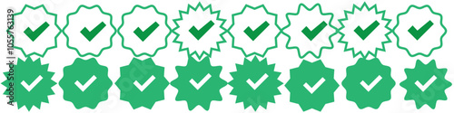 Set of Verified badge symbol collection. Profile verified badge. Guaranteed signs. Vector Illustration.