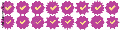 Set of Verified badge symbol collection. Profile verified badge. Guaranteed signs. Vector Illustration.