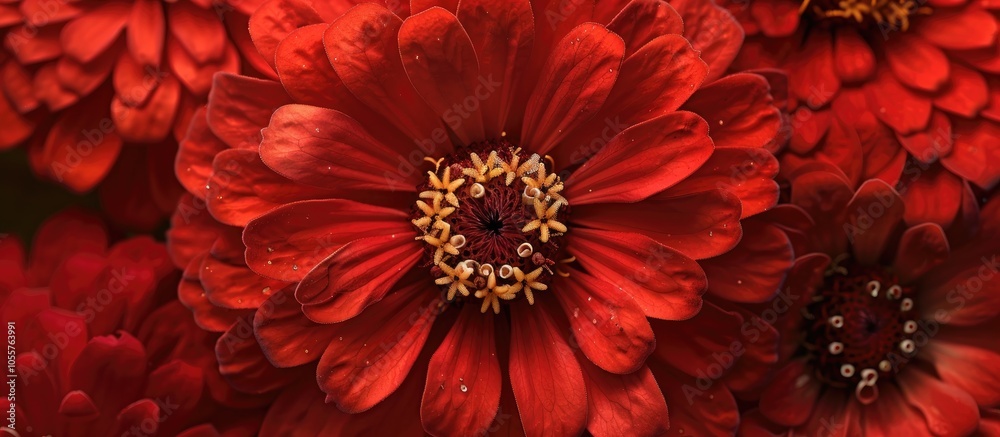 Macro Shot Of The Red Zinnia Oklahoma Flower Head Zinnia Elegans A Species Of The Asteraceae Family In The Asterales Order