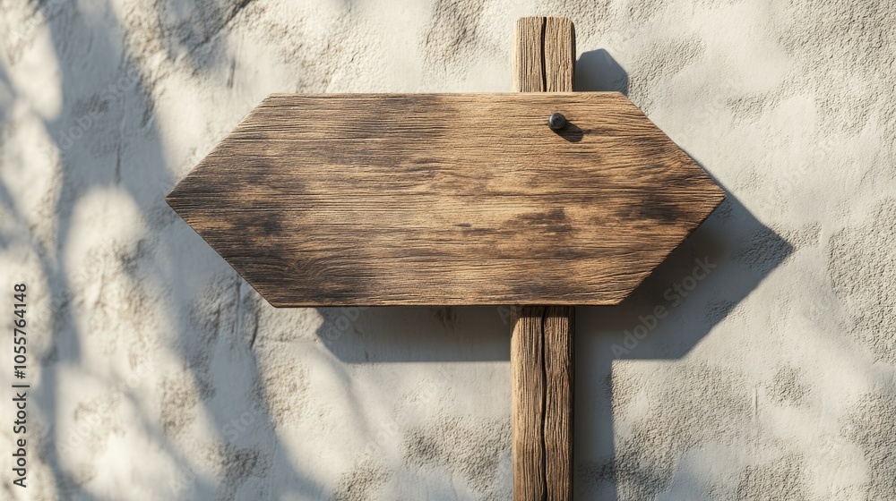 Naklejka premium Wooden directional sign on a light backdrop
