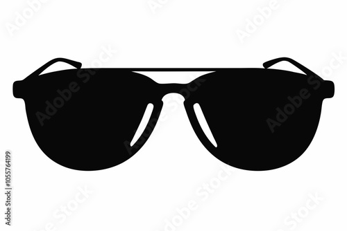 Sunglasses graphic icon. Black sunglasses sign isolated on white background. Vector illustration