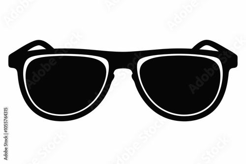 Sunglasses graphic icon. Black sunglasses sign isolated on white background. Vector illustration