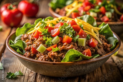 Close-Up of Taco Mixture in Bowl - Delicious Ingredients for Tasty Tacos