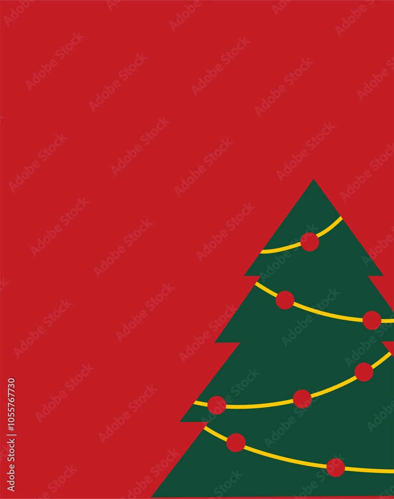 Obraz premium Christmast tree wallpaper. Flat desain