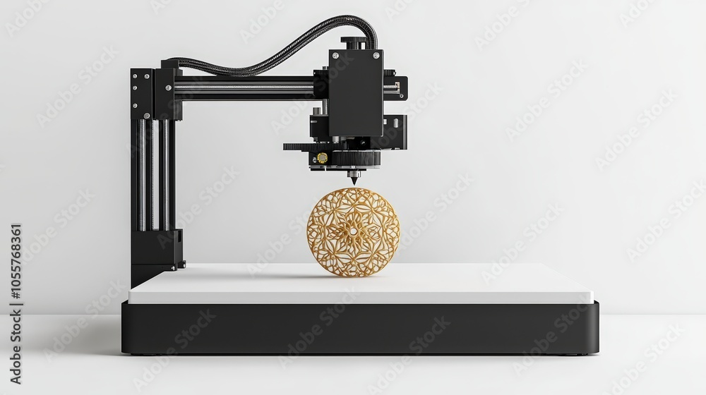 Fototapeta premium Sculpting machine with a decorative sphere