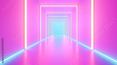 Vibrant VJ Loop of Elongated Rectangles in Retro Neon Hues, dynamic visual rhythm, captivating color blend, engaging electronic atmosphere, ideal for immersive environments