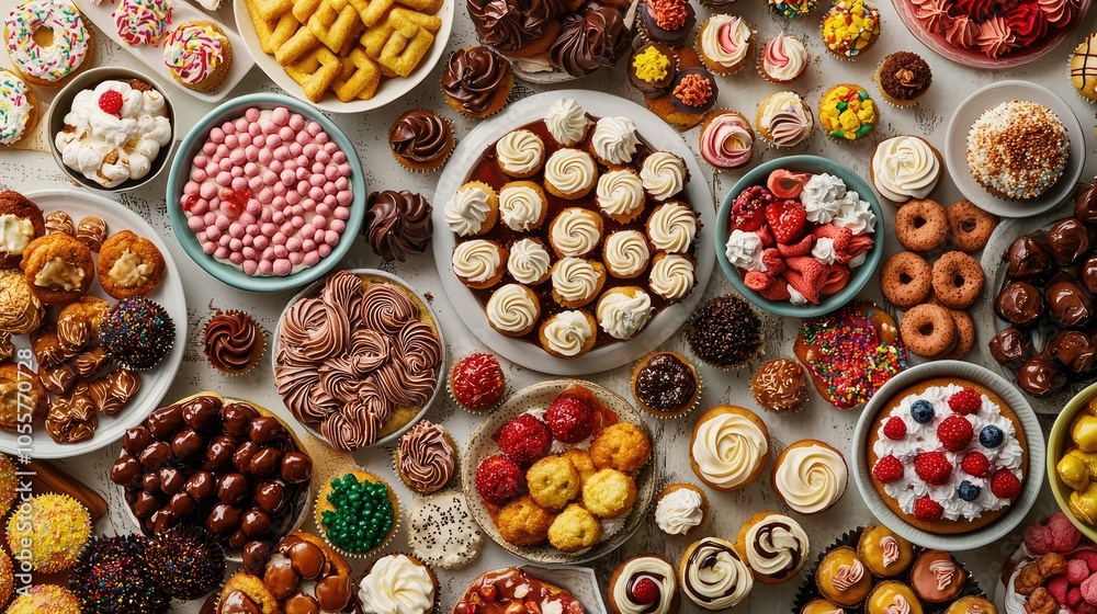 Delicious Variety of Dessert Treats on a Table