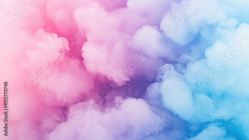 Dreamy pastel clouds: Pink and blue abstract.