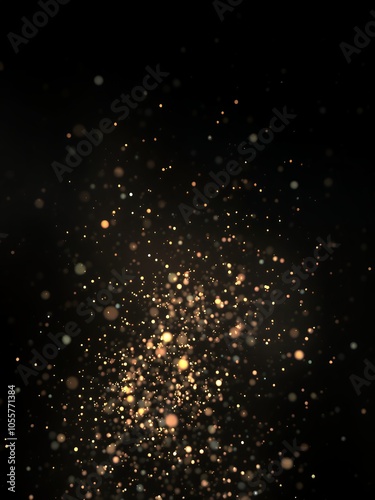 Abstract gold glitter on a black background.