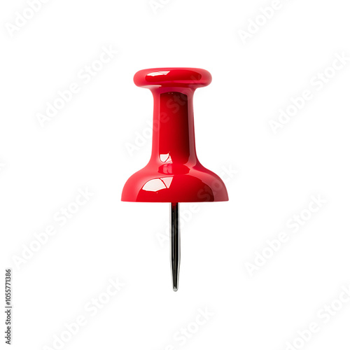 Red push pin isolated on transparent background photo