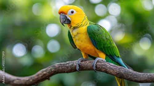 Yellow-Headed Amazon Parrot Perched on a Branch