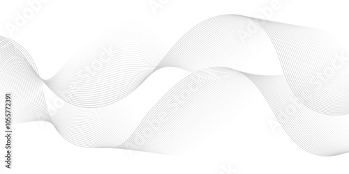 Abstract white light blend paper wave line. vector gradient transparent tech wave curve creative technology flowing smooth diagonal background. Modern creative wave lines glowing moving sound.