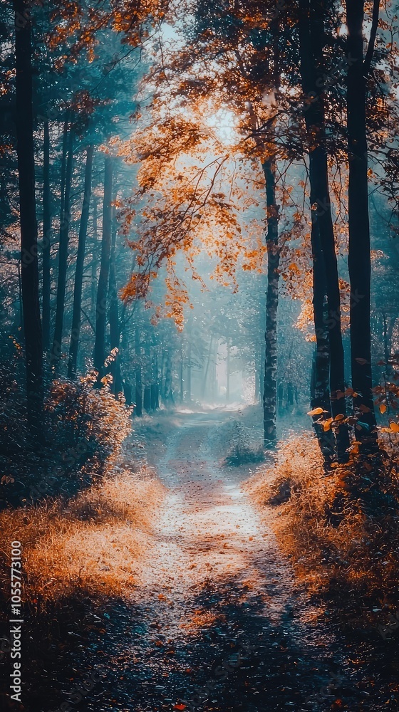 Enchanted Forest Pathway with Dappled Light Enchanted Forest Pathway with Dappled Light