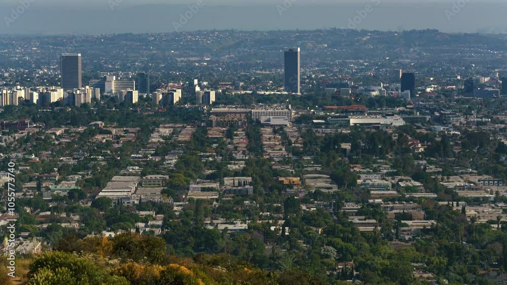 Central Los Angeles Telephoto Time Lapse Over Hollywood Hills Daytime Time Lapse California USA Central Los Angeles Telephoto Time Lapse Over Hollywood Hills Daytime Time Lapse California USA
