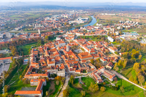 Croatia, Aerial panorama of city of Karlovac